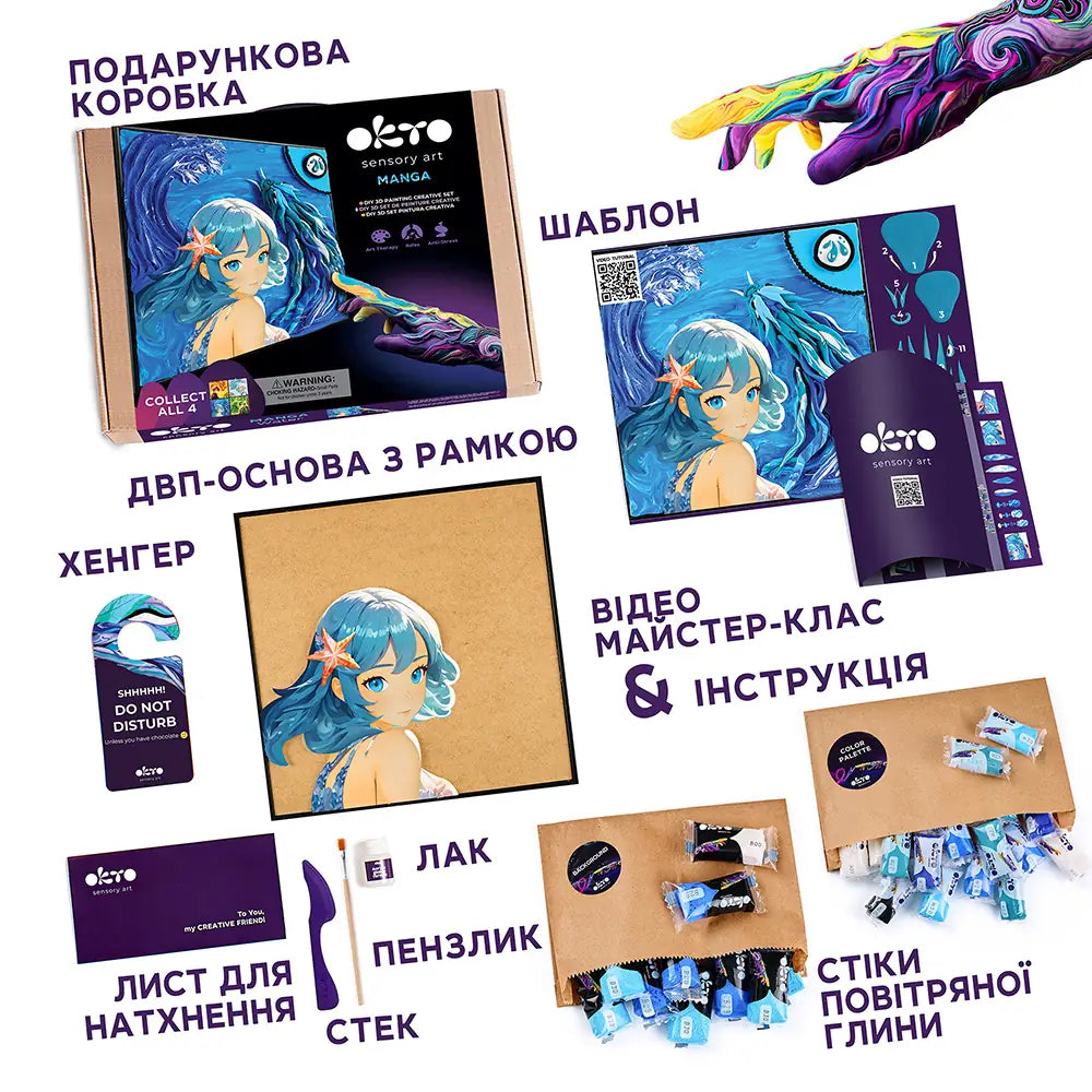 Об'ємна 3D Картина Манга "Вода"