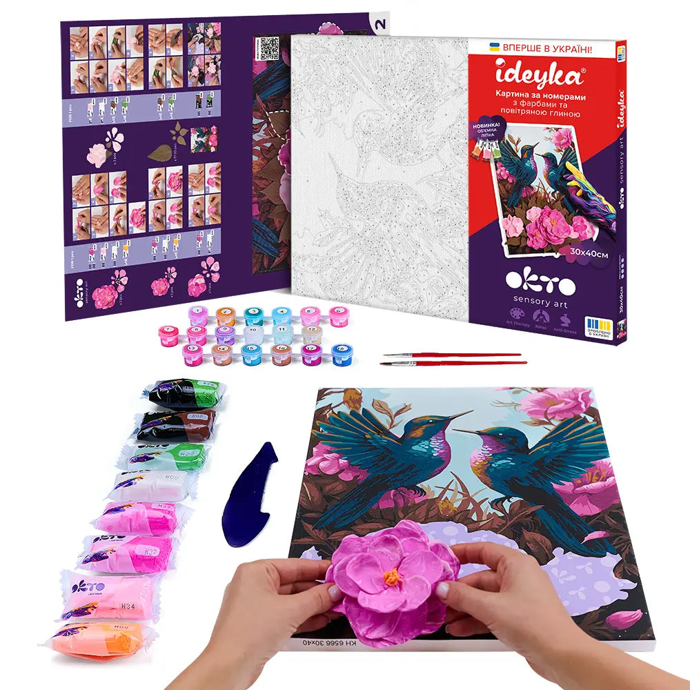 3D Картина за номерами OKTO & Ideyka “Витончений колібрі”