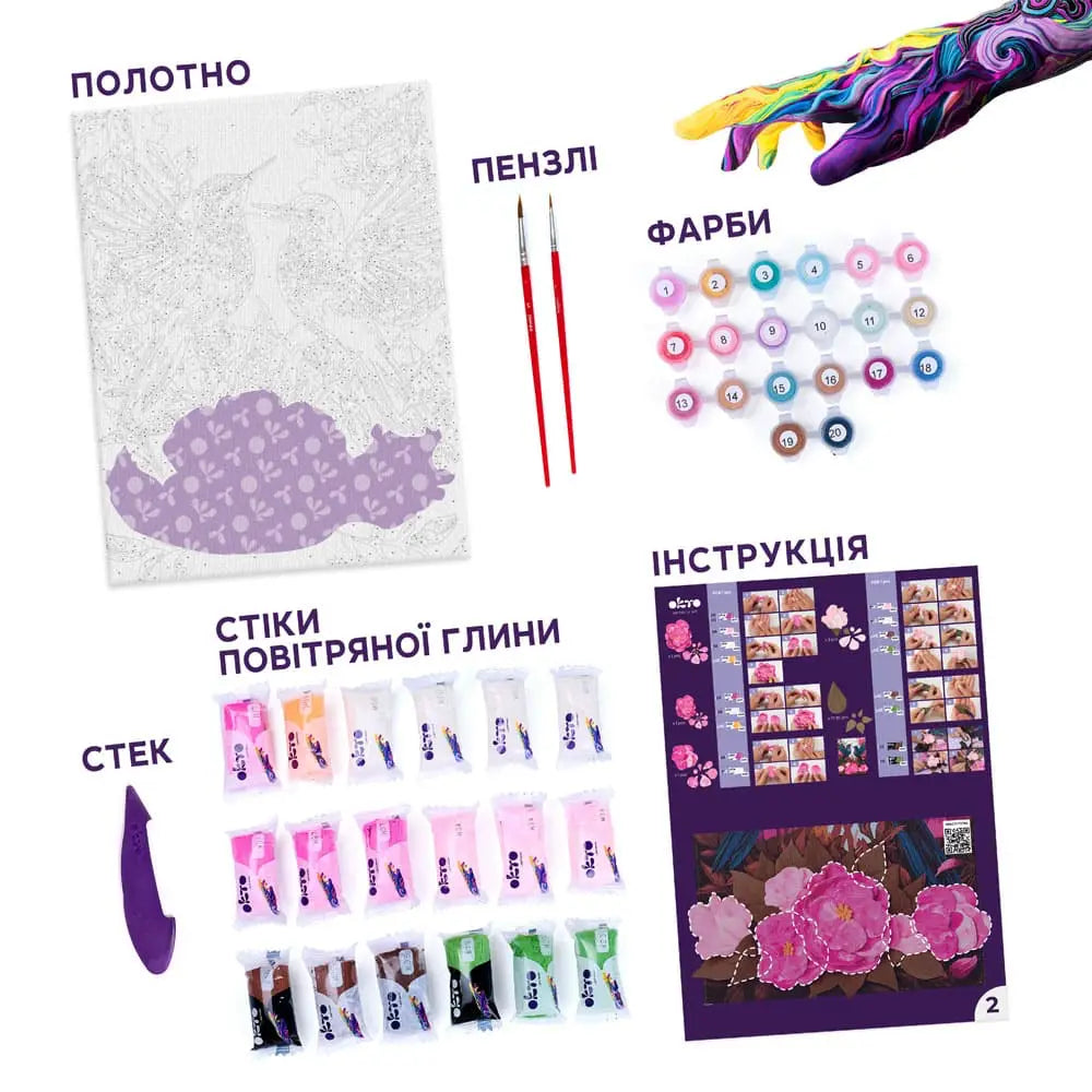 3D Картина за номерами OKTO & Ideyka “Витончений колібрі”