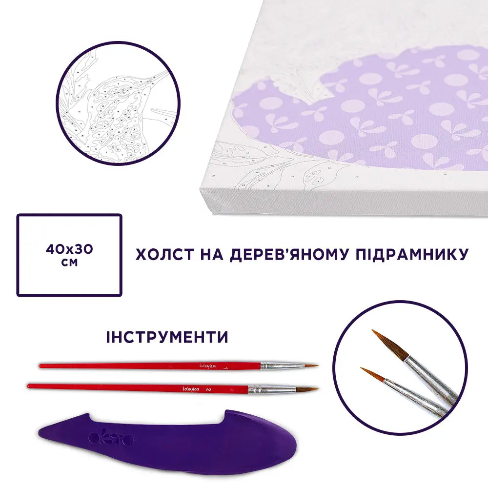 3D Картина за номерами OKTO & Ideyka “Витончений колібрі”