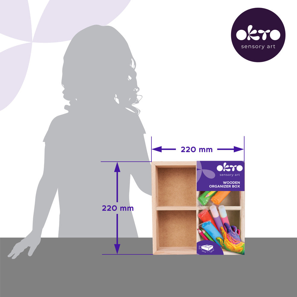 Деревʼяний органайзер для школи 4 секції