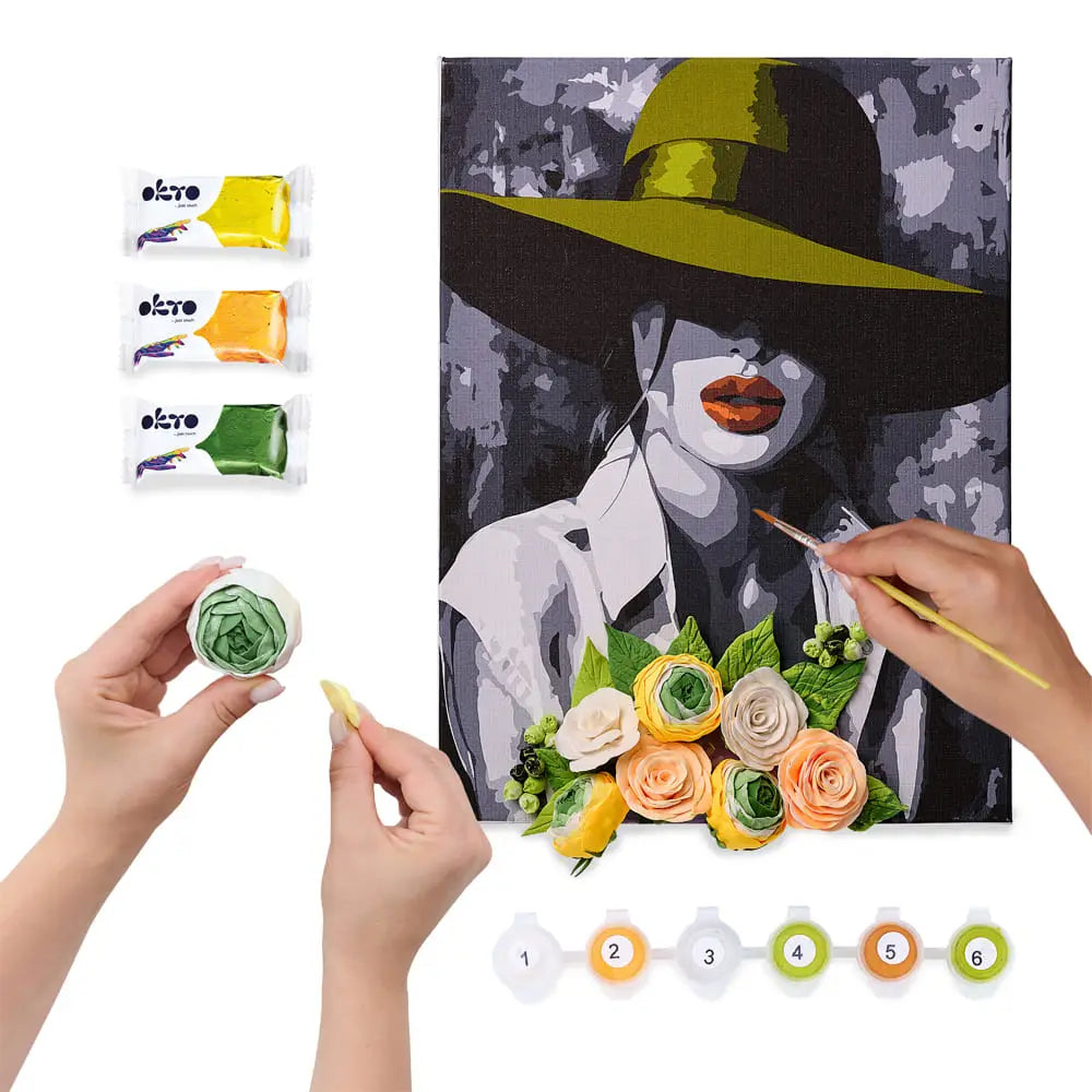 3D Картина за номерами OKTO & Ideyka “Жінка в капелюсі”