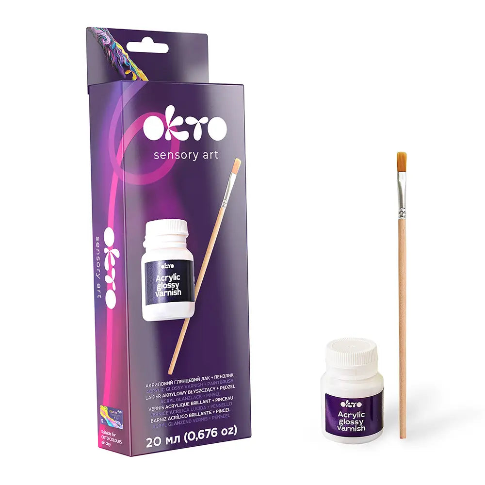 Акриловий глянцевий лак + пензлик ОКТО